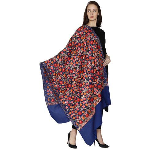 Women's Aari Embroidery Wool Shawl